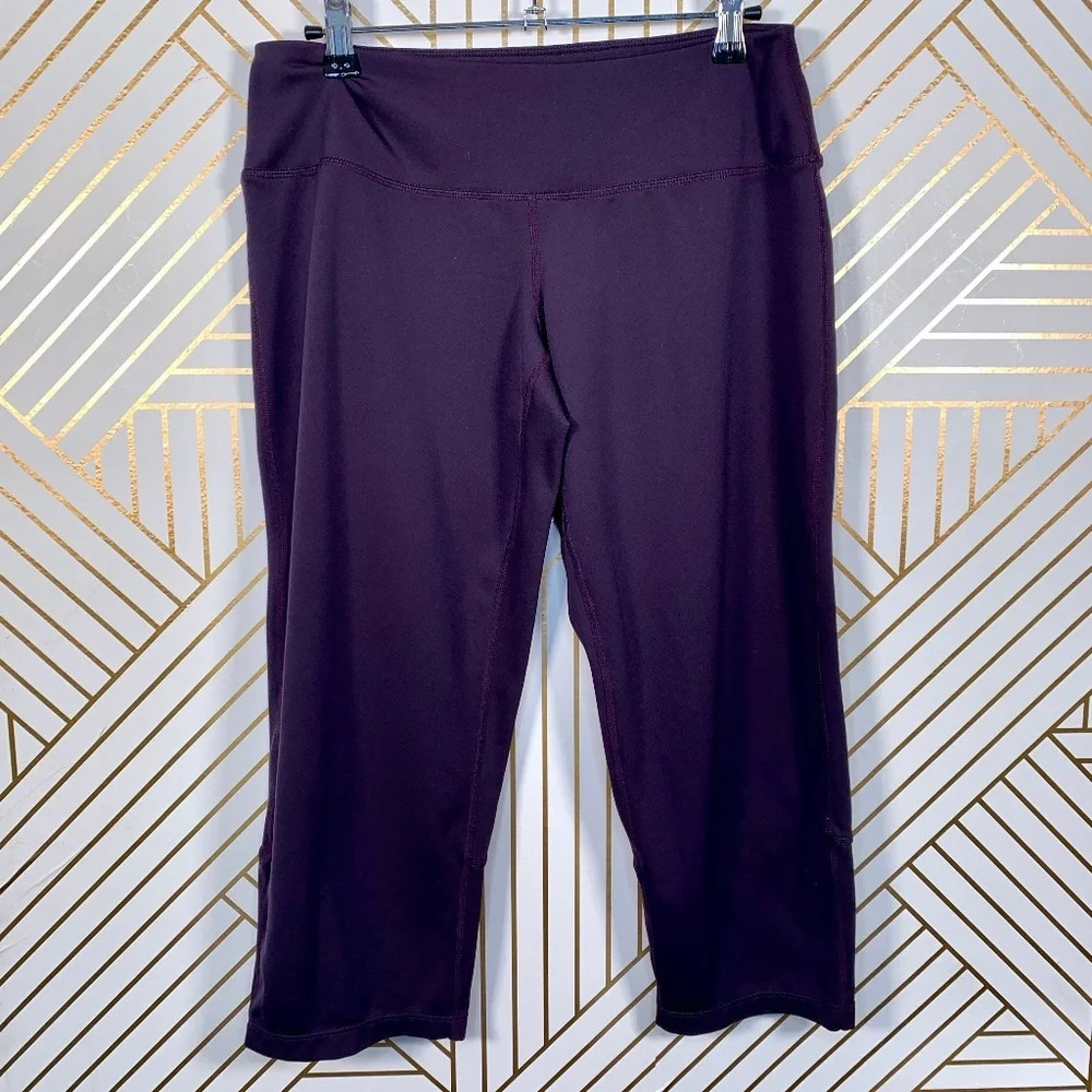 Prana Yoga Purple Capri Back‎ Slit Yoga Pants